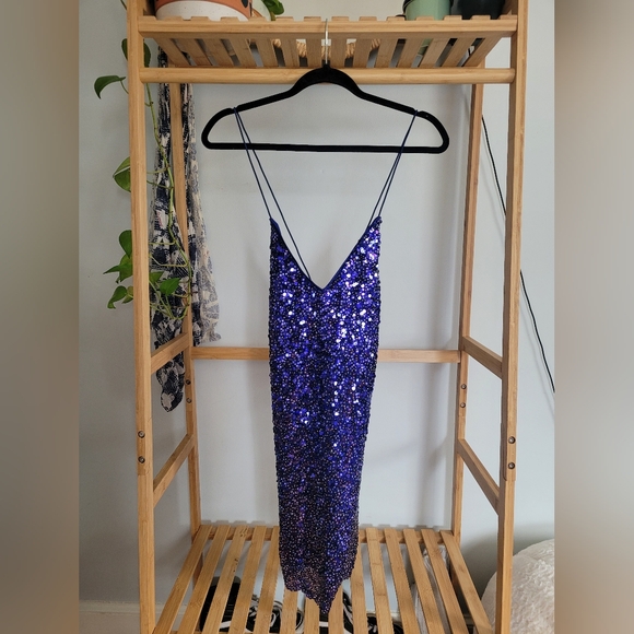 Lulus Force Of Fashion Royal Blue Backless Sequin Mini Dress - Size S - Picture 6 of 7